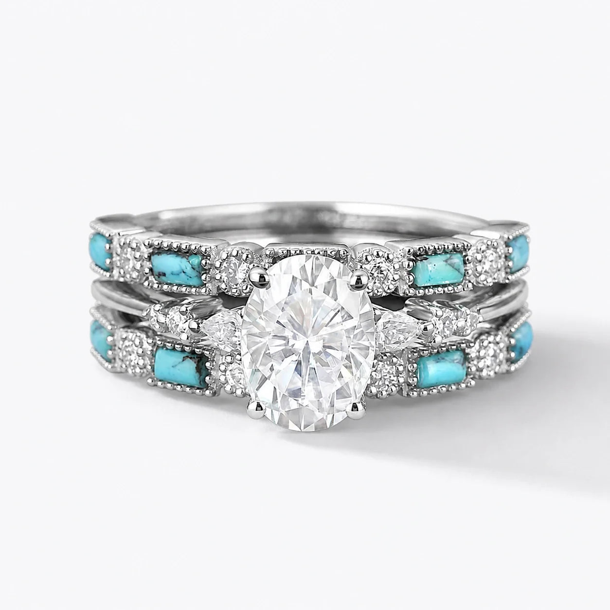 Turquoise Harmony Ring Set studio product photo