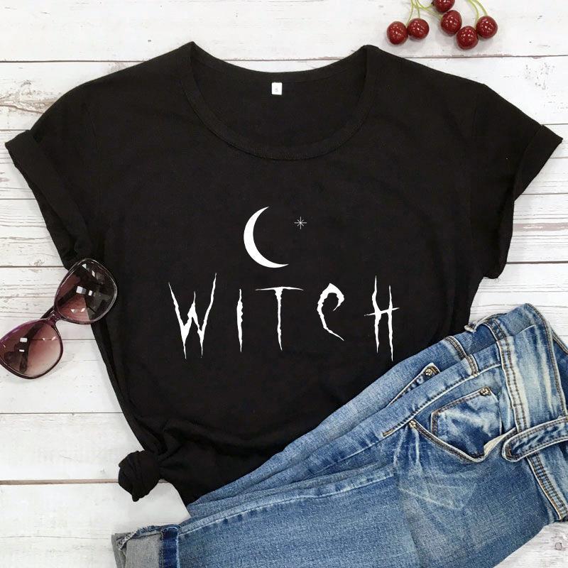 Witch Star Moon and Crescent Print Women's T-Shirt