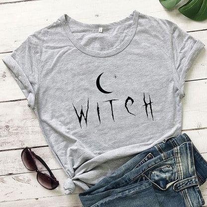 Witch Star Moon and Crescent Print Women's T-Shirt