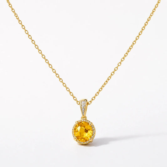 Yellow Topaz Prosperity Necklace studio product photo