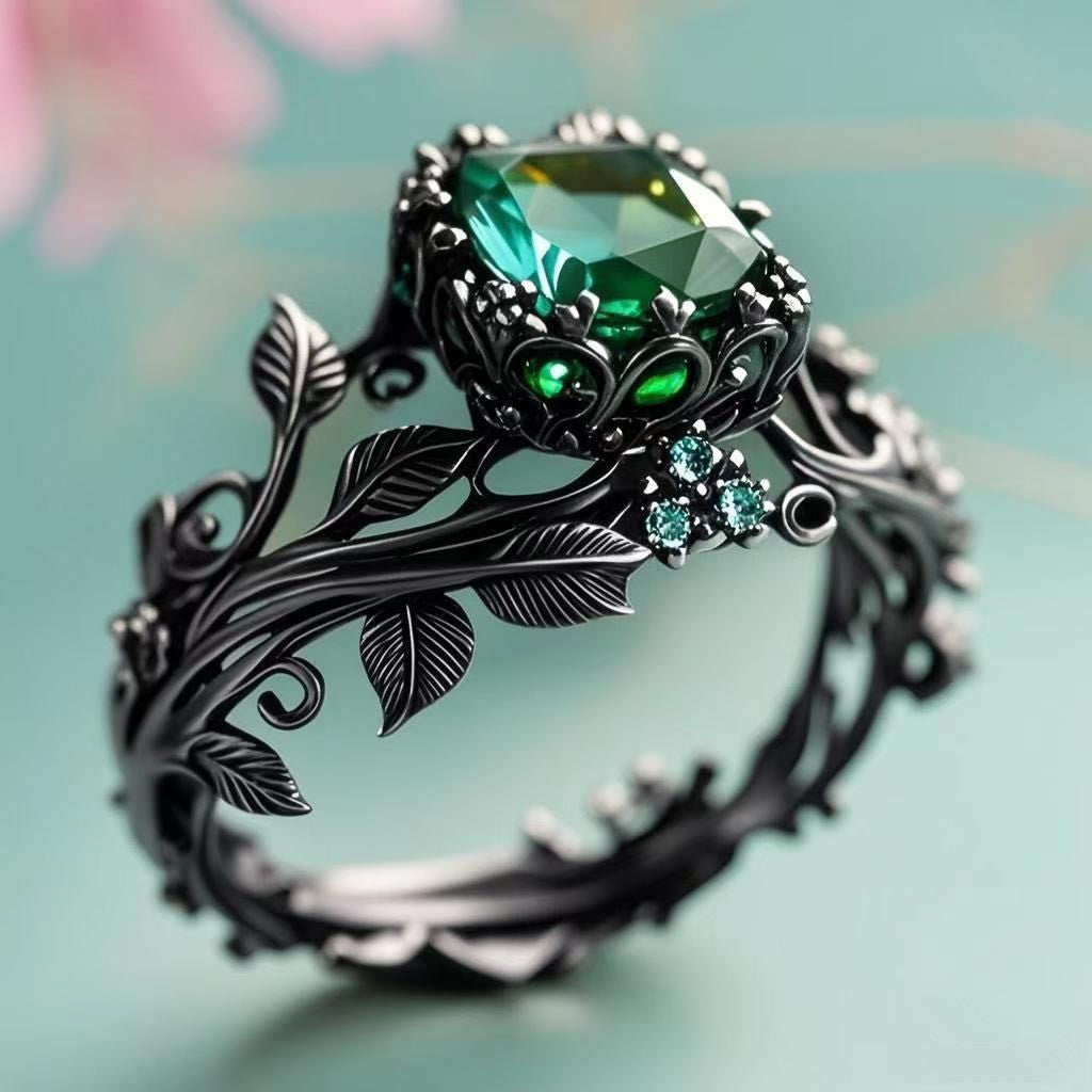 Emerald Vine Crystal Ring