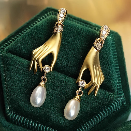 Hand of the Goddess Pearl Earrings
