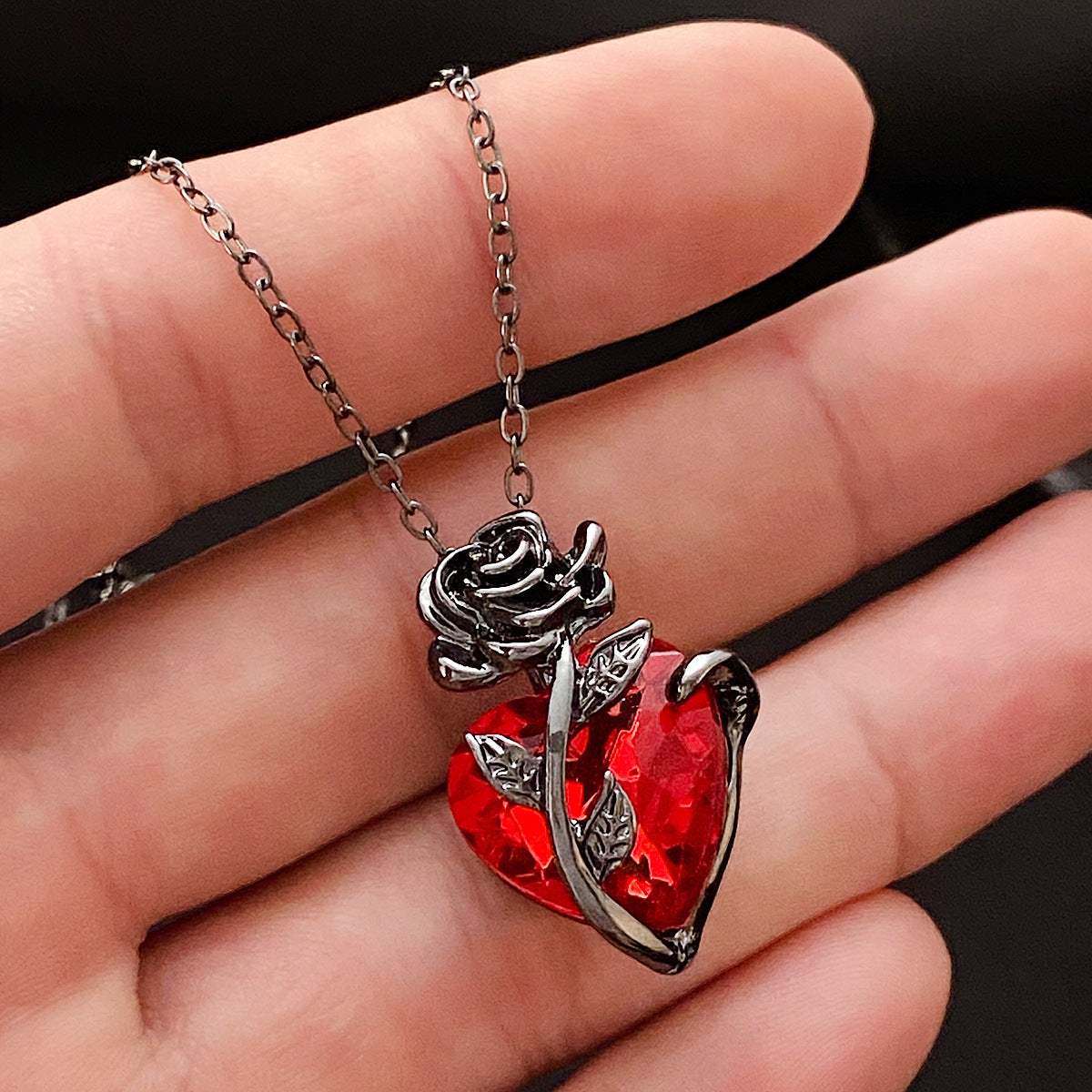 Rosebound Heart of Ember Necklace