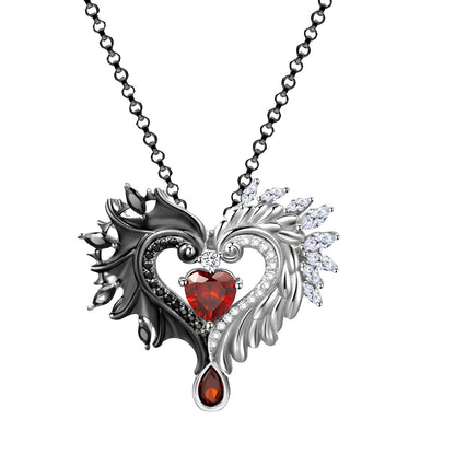 Wings of Light and Shadow Love Necklace