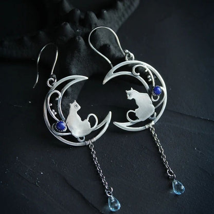 Celestial Whispers Cat Earrings Set