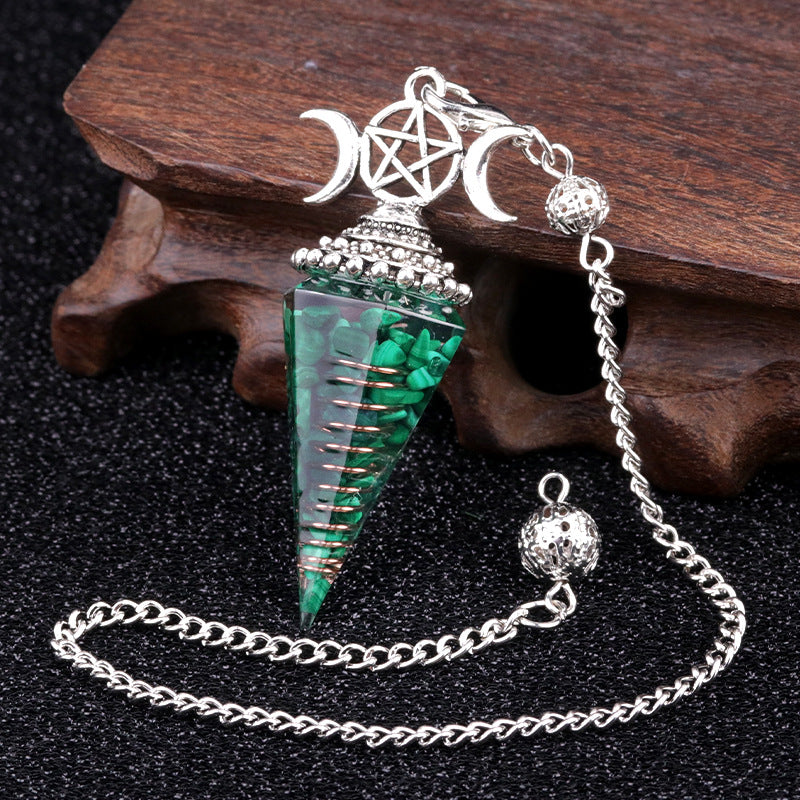 Triple Goddess Crystal Pendulum Necklace