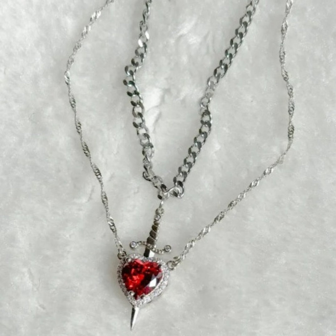 Sacred Bond of Blade & Love Necklace Set