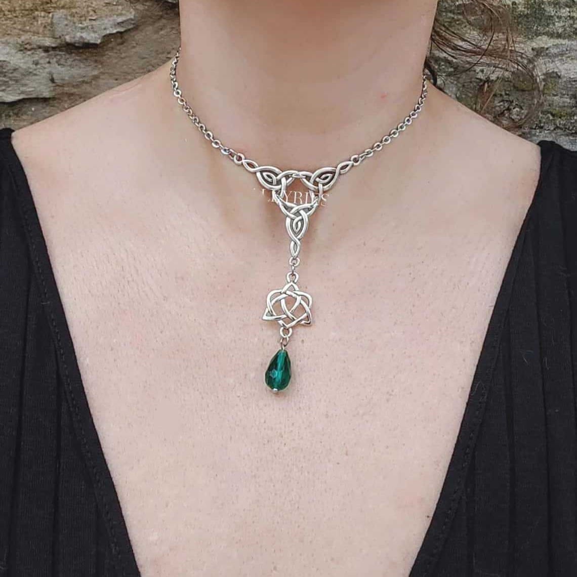 Sacred Trinity Knot Drop Necklace