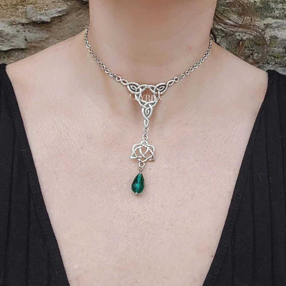 Sacred Trinity Knot Drop Necklace