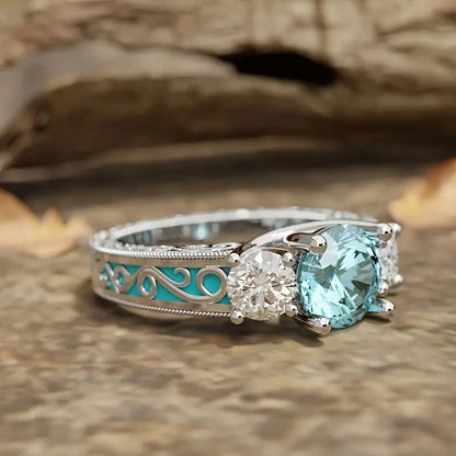 Aqua Light Crystal Ring