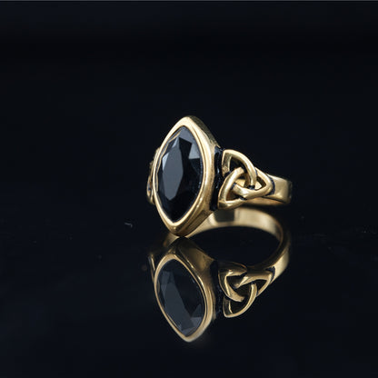 TRIQUETRA'S BLACK ONYX GUARDIAN RING