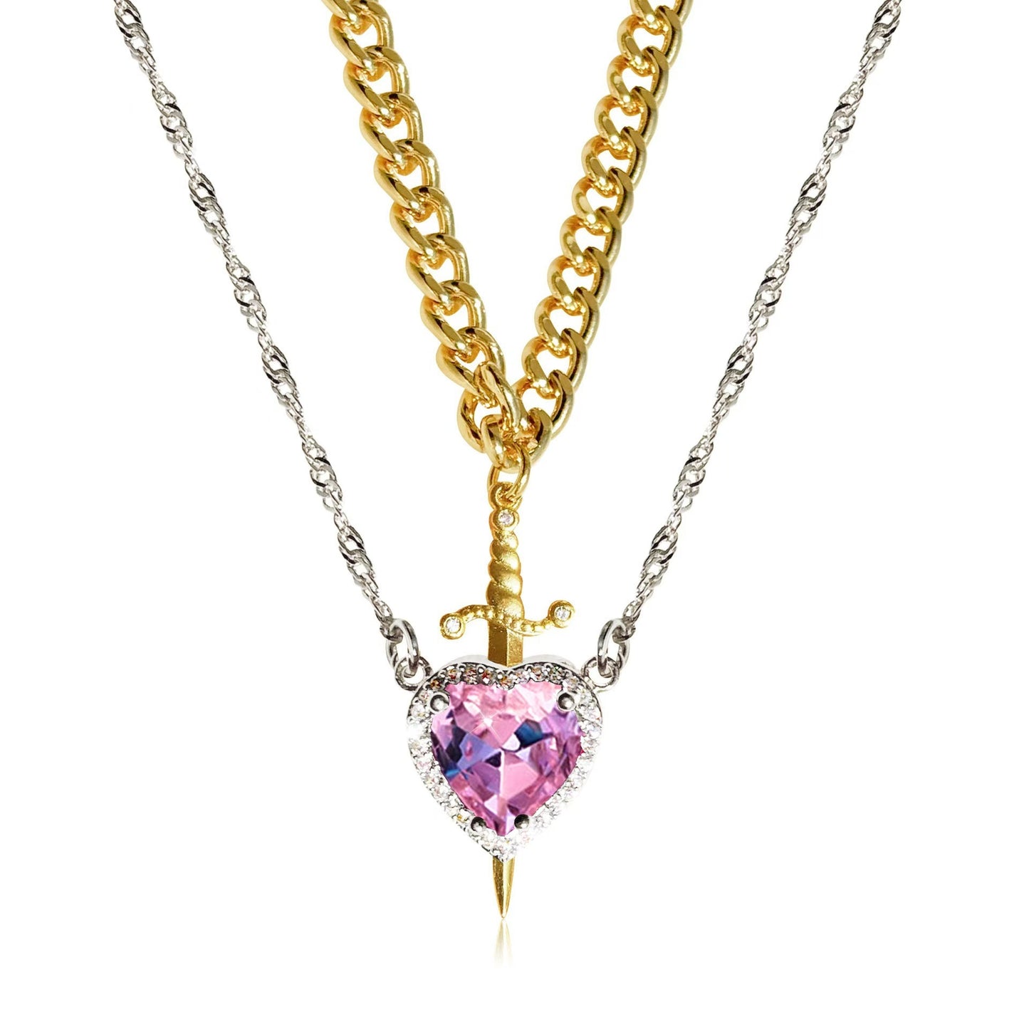 Sacred Bond of Blade & Love Necklace Set