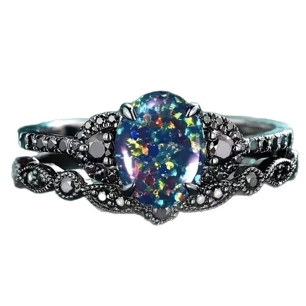 Aurora Prism Obsidian Ring
