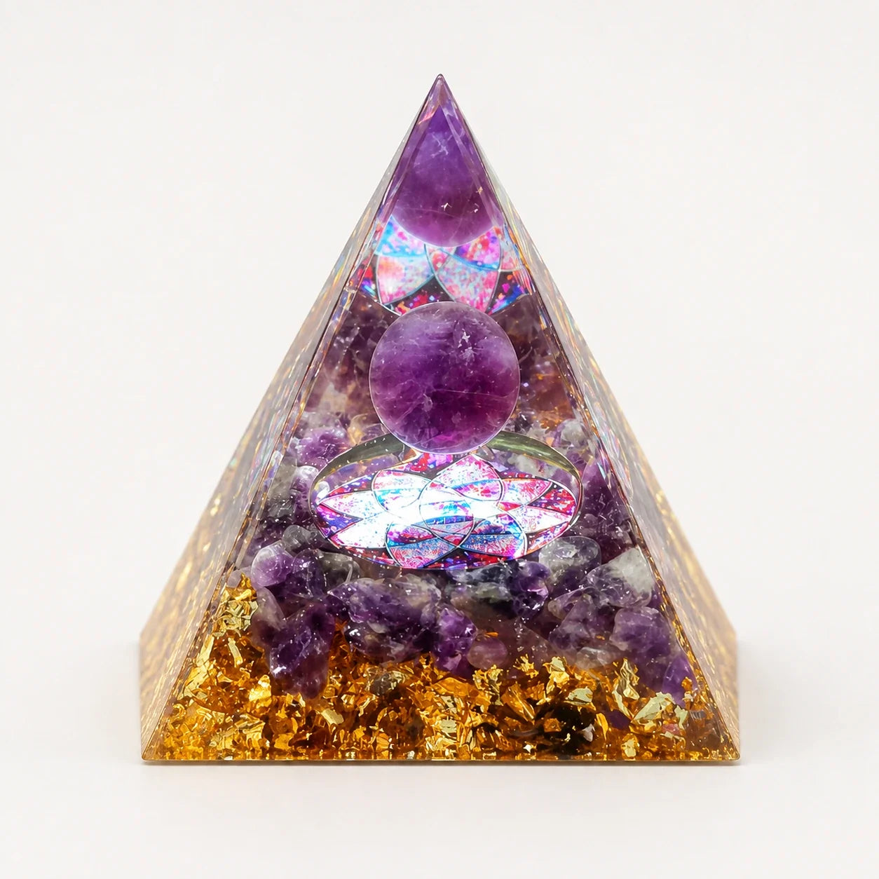 Amethyst Orgonite Energy Pyramid studio product photo