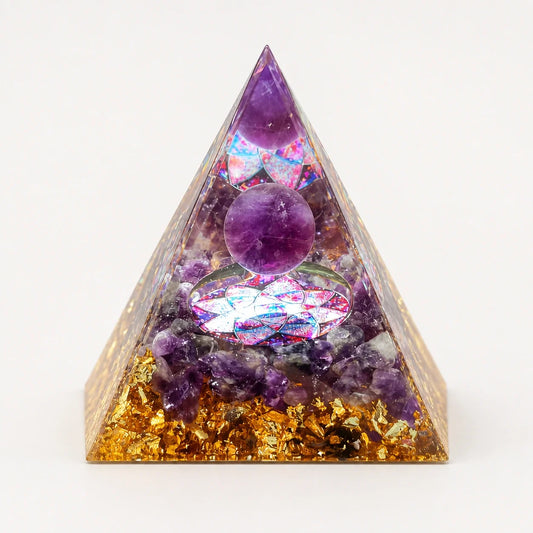 Amethyst Orgonite Energy Pyramid studio product photo