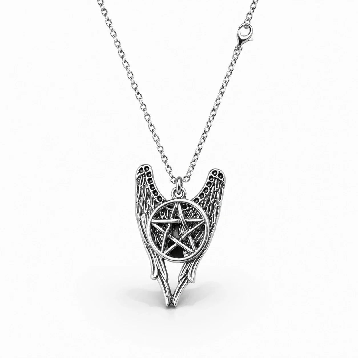 Angel Wings Pentacle Necklace studio product photo