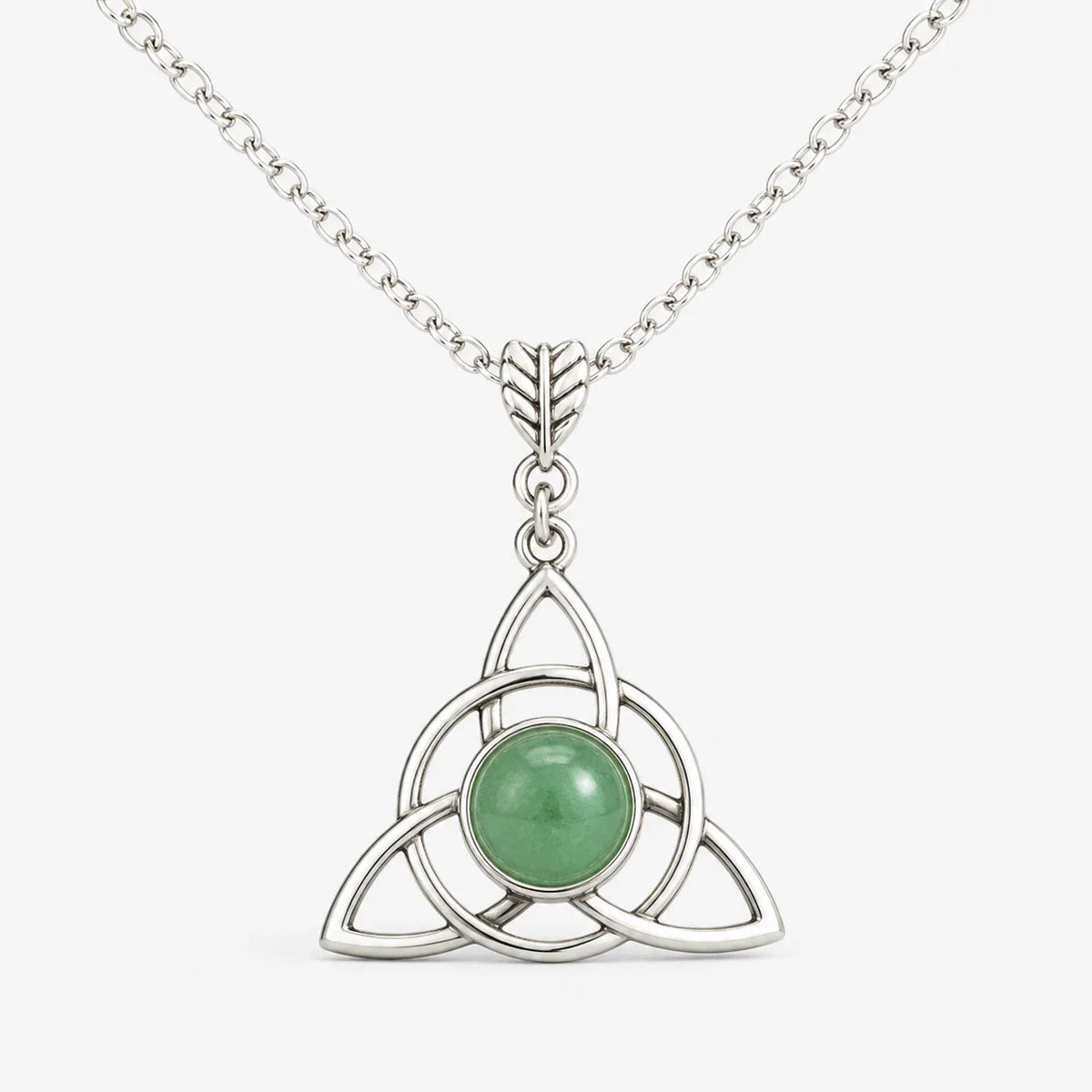 Aventurine Triquetra Harmony Necklace studio product photo