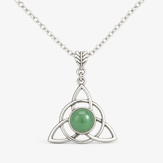 Aventurine Triquetra Harmony Necklace studio product photo