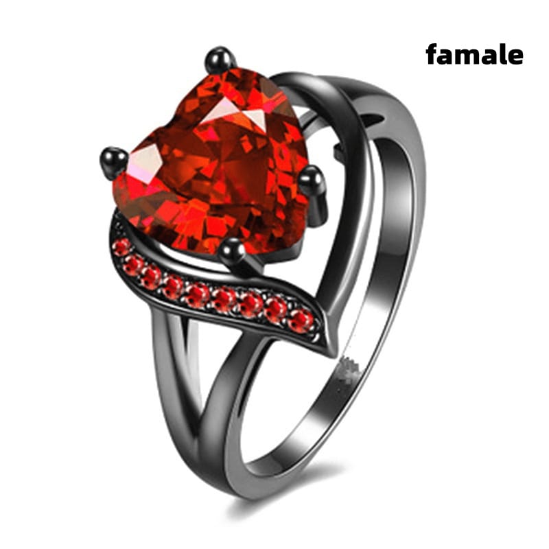 Crimson Bond Promise Ring Set