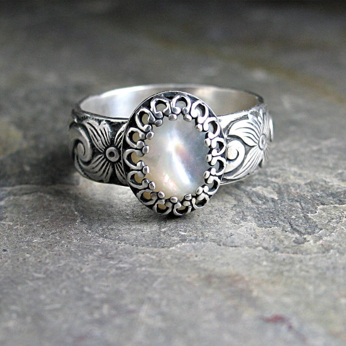 Goddess Halo Mother of Pearl Ring