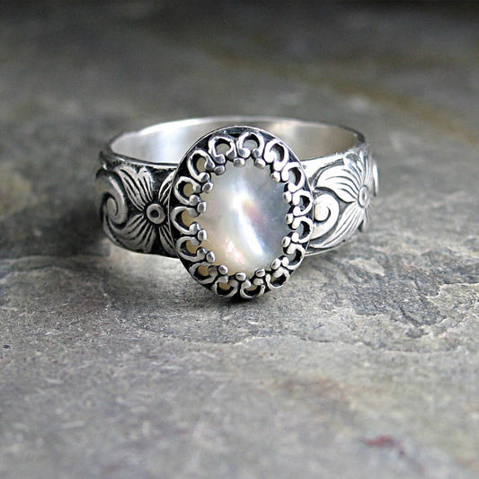 Goddess Halo Mother of Pearl Ring
