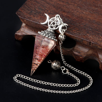 Triple Goddess Crystal Pendulum Necklace