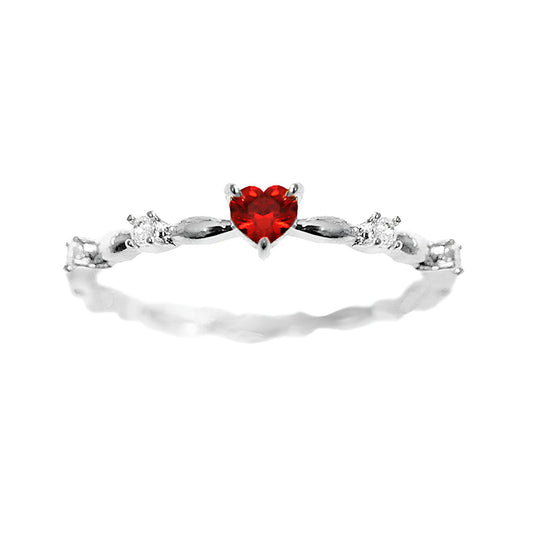 Heart of Crimson Crystal Ring