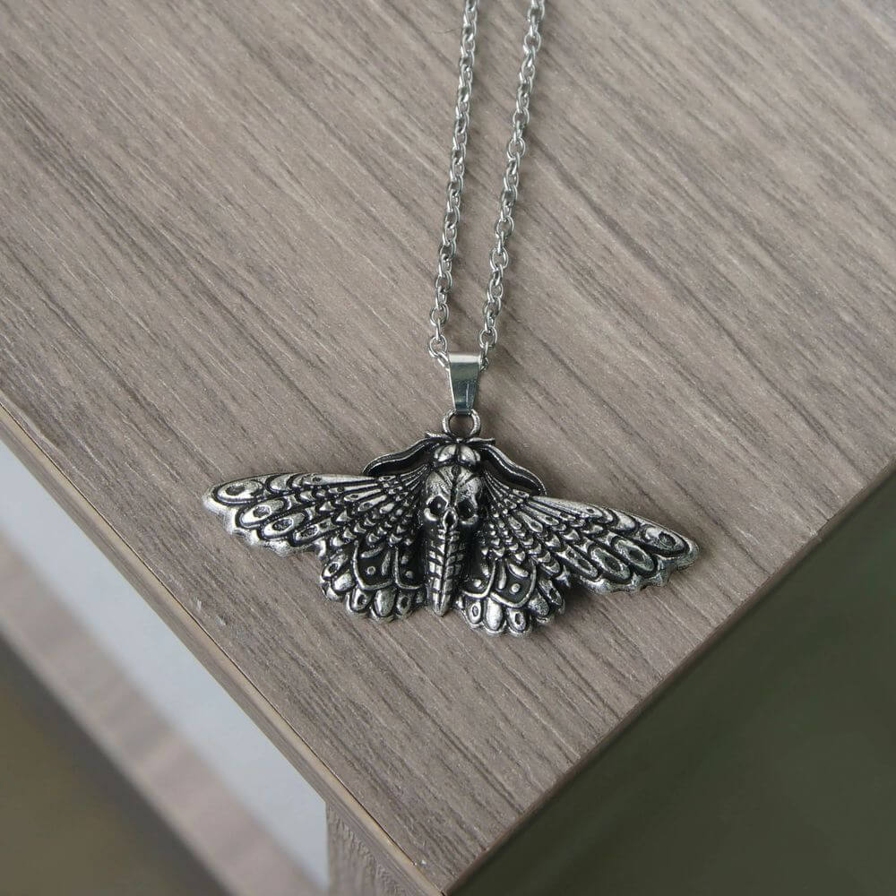 Gothic Death Moth Necklace