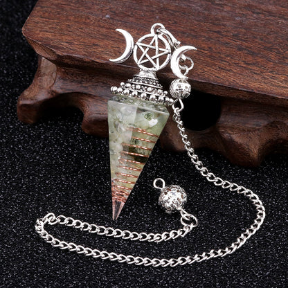 Triple Goddess Crystal Pendulum Necklace