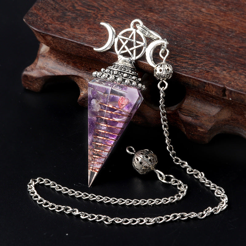 Triple Goddess Crystal Pendulum Necklace