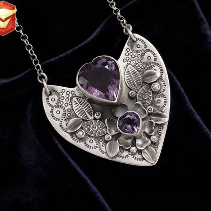 Amethyst Heart Garden Necklace