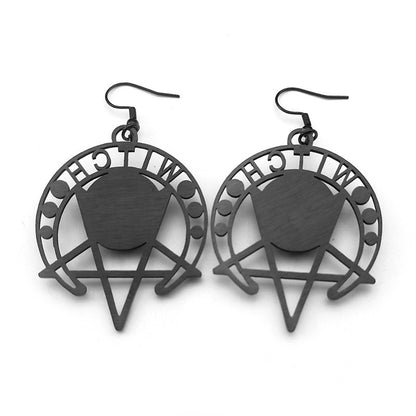 Witch's Black Moon Earrings