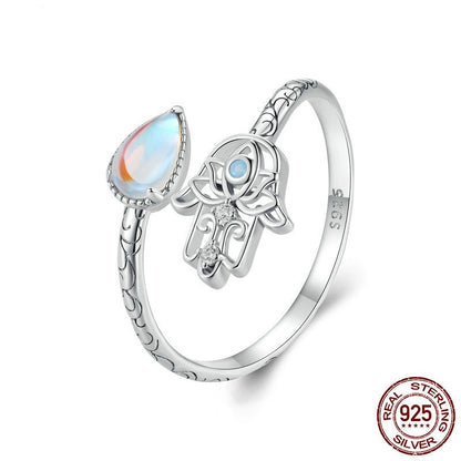 Mystic Hamsa Opal Protection Ring