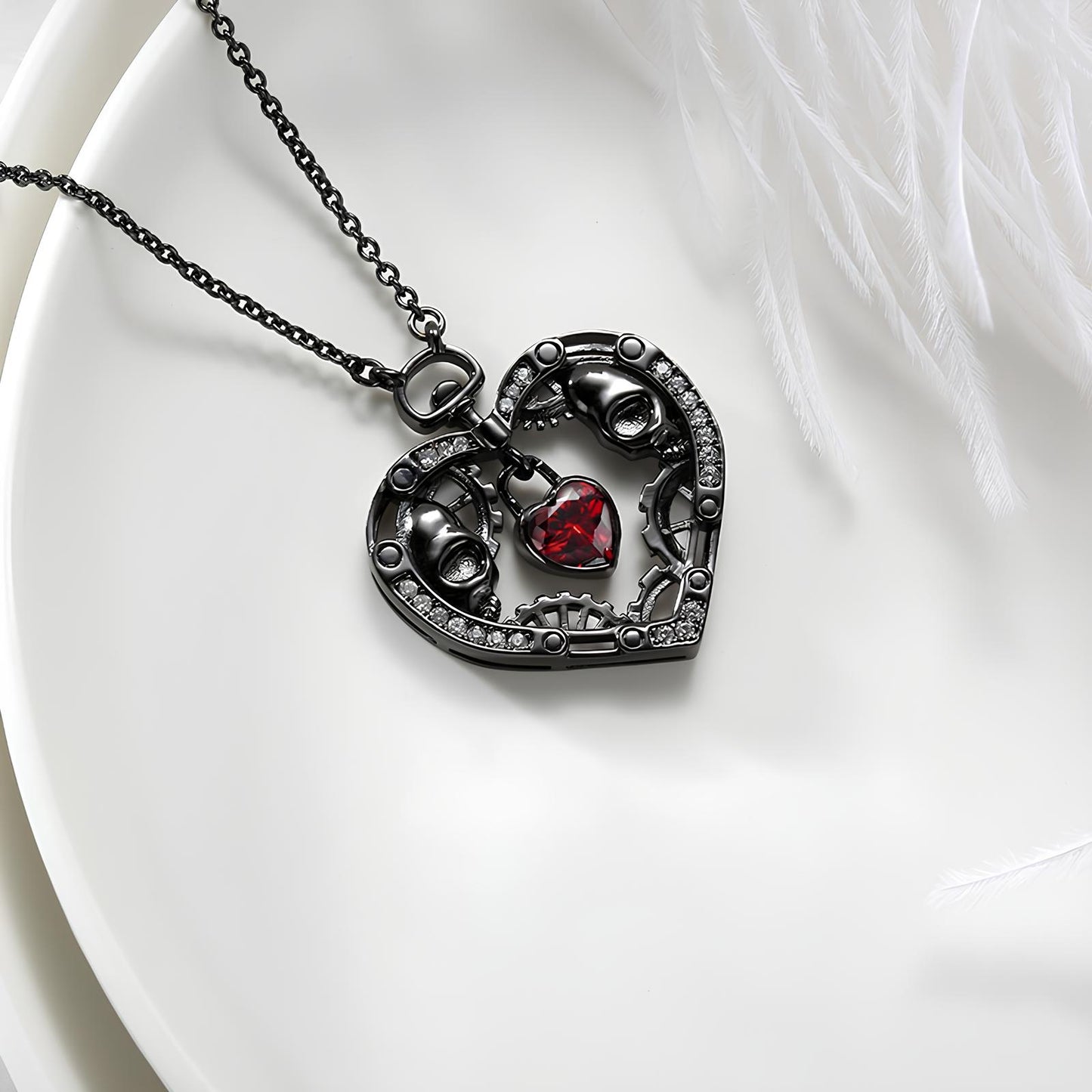 Gothic Love Clockwork Necklace