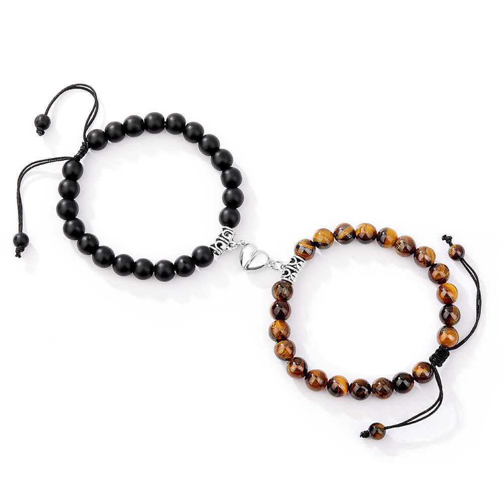 Natural Zircon Couple Bracelet Set (2 pieces)