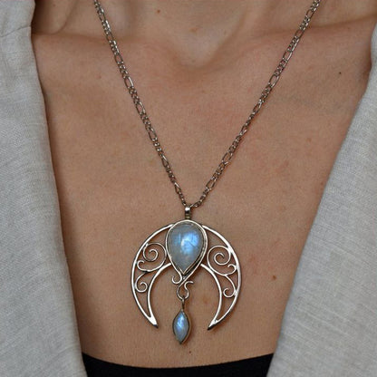 Mystic Moonstone Drop Necklace