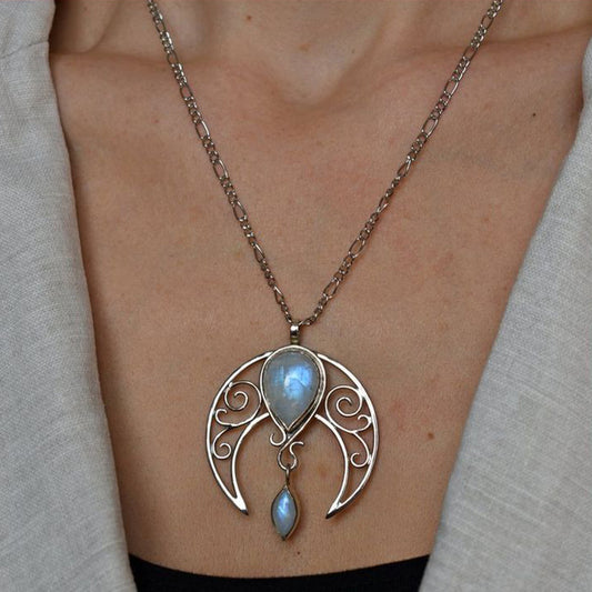 Mystic Moonstone Drop Necklace