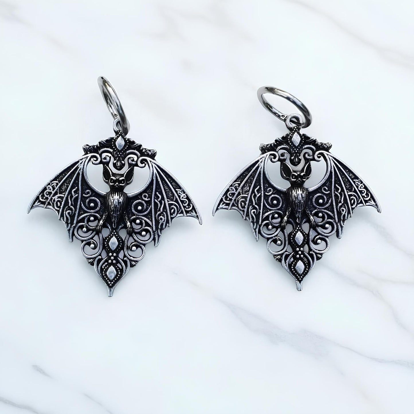 Gothic Bat Guardian Earrings