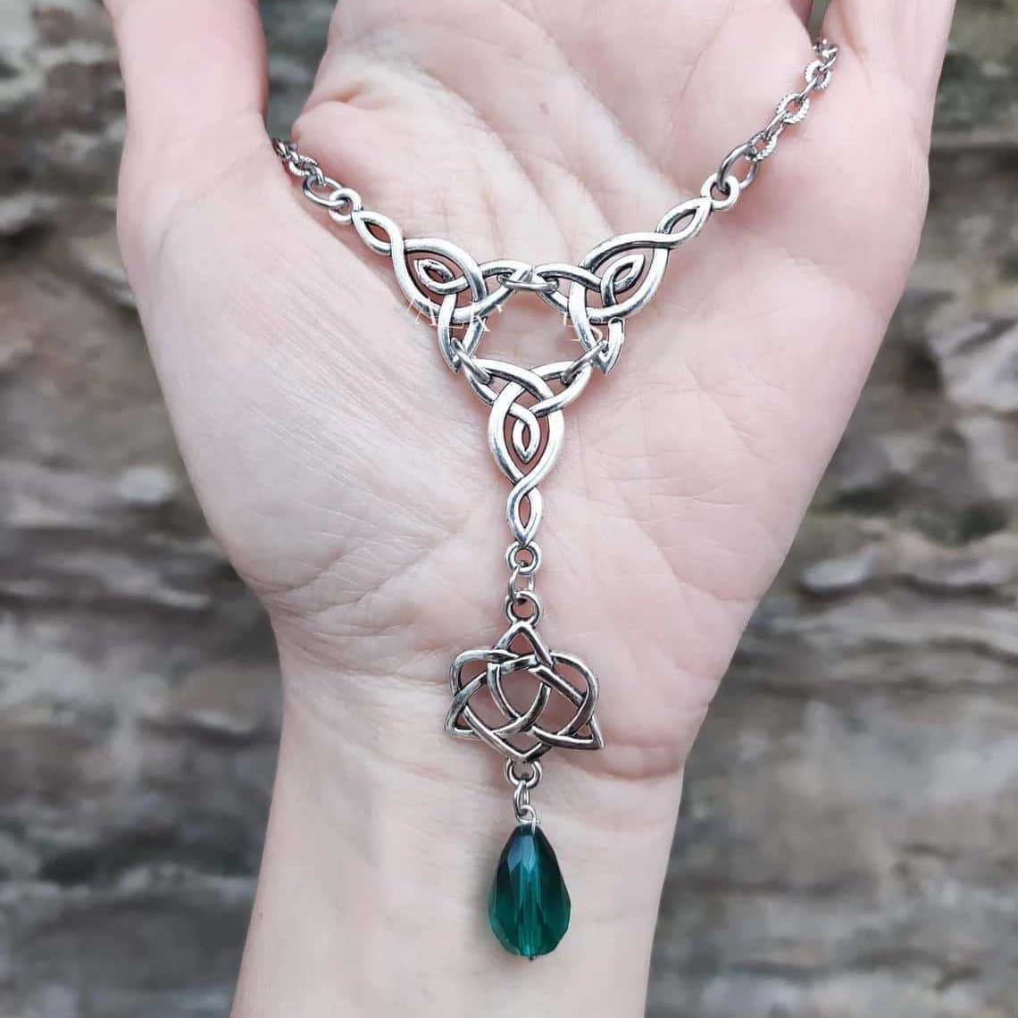 Sacred Trinity Knot Drop Necklace