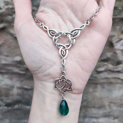 Sacred Trinity Knot Drop Necklace
