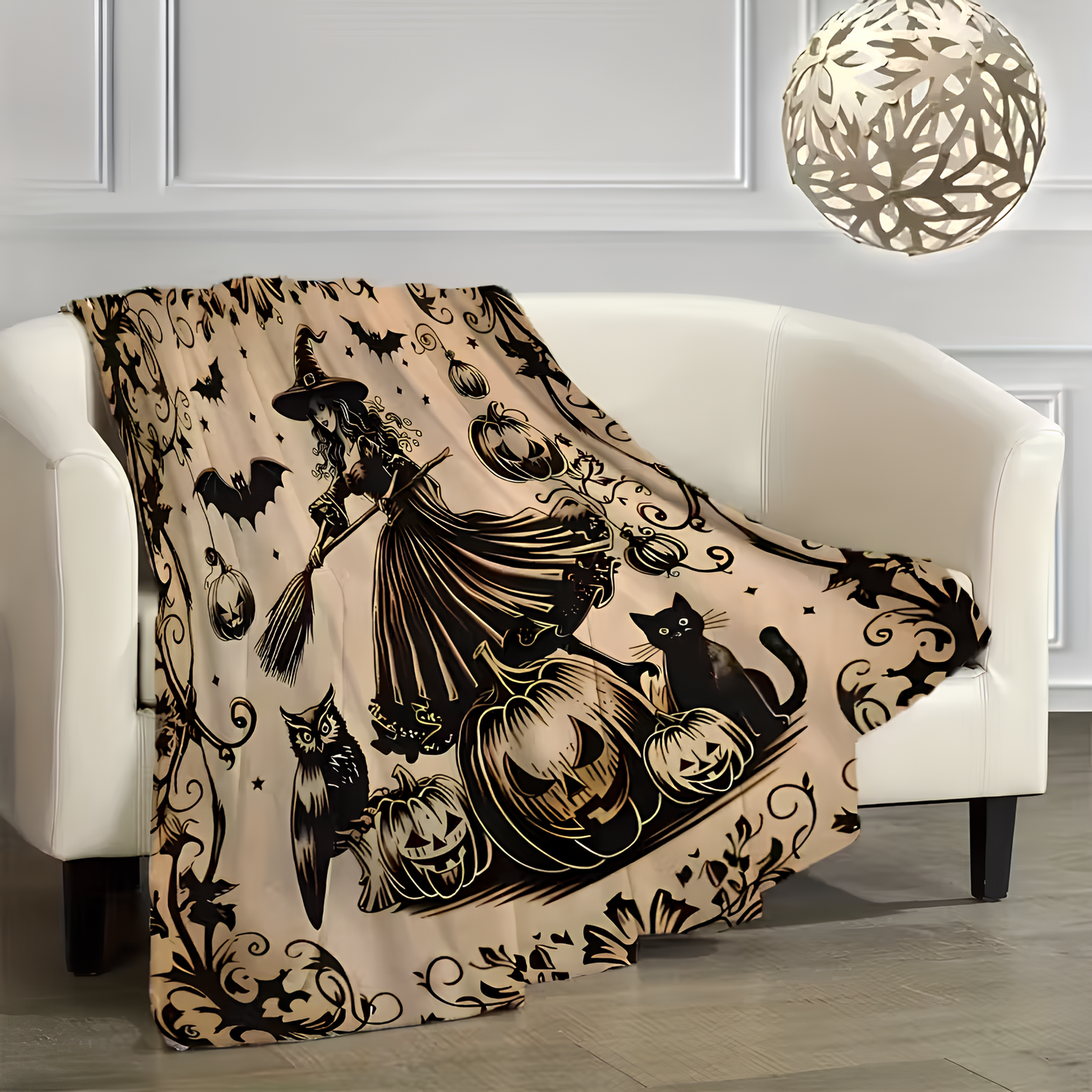 Enchanted Pumpkin Witch Blanket