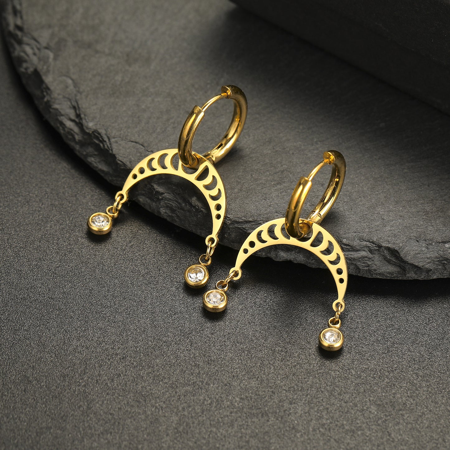 Enchanted Moon Phase Crescent Earrings