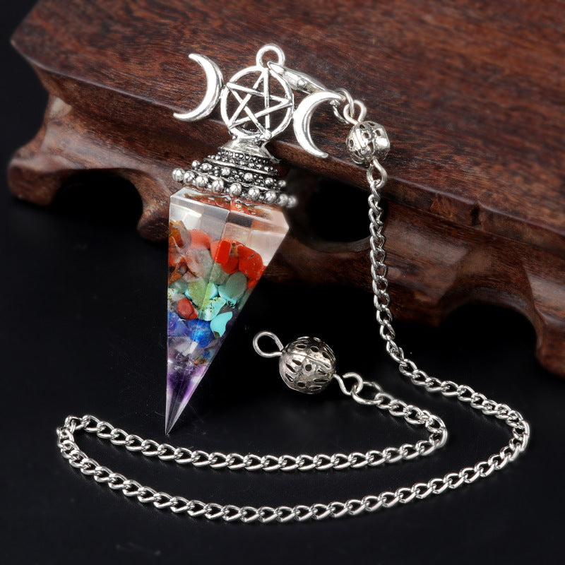 Triple Goddess Crystal Pendulum Necklace