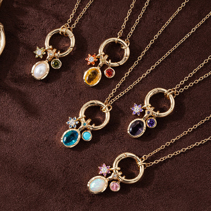 Birthstone Protection Charm Necklace