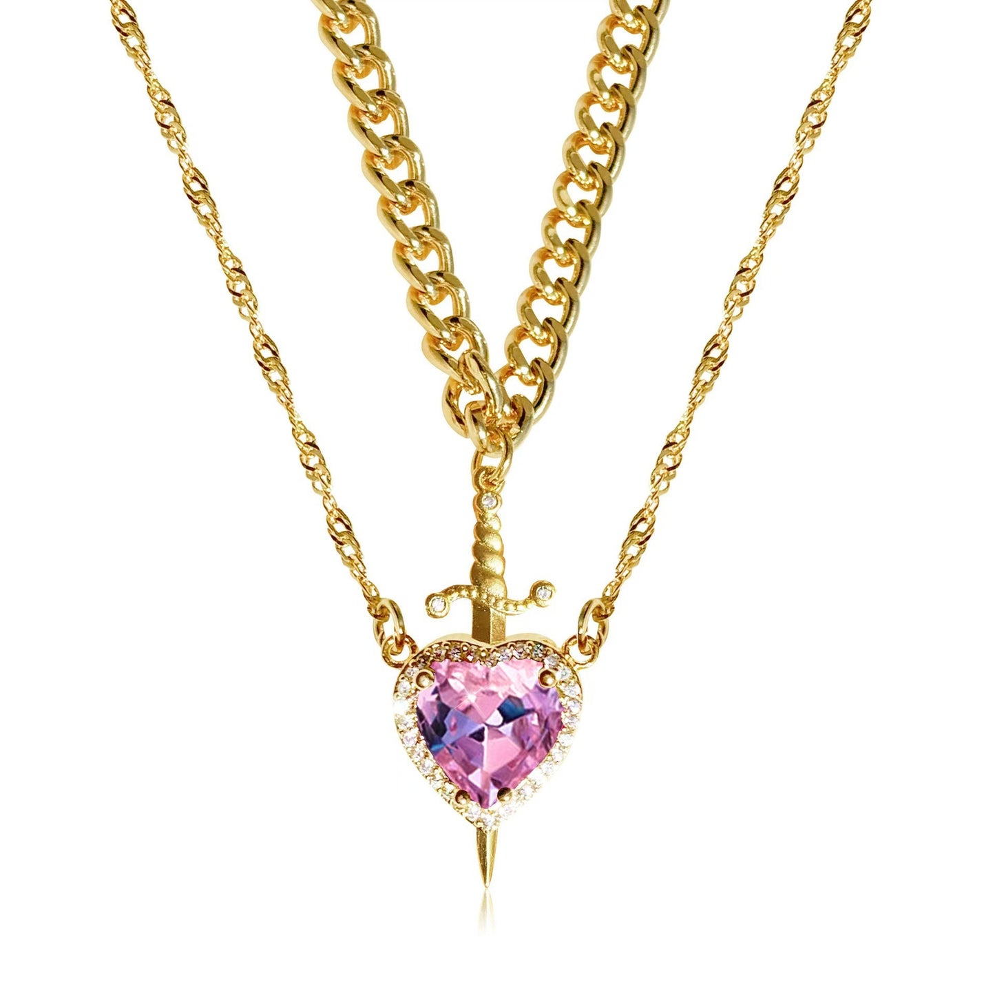Sacred Bond of Blade & Love Necklace Set