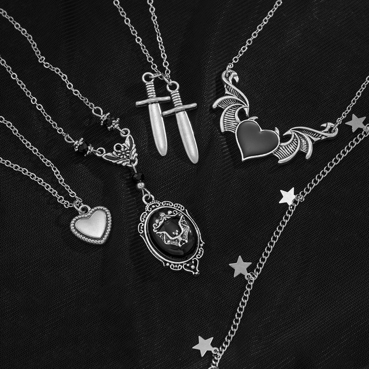 Midnight Rituals: 5 Bewitching Gothic Necklace Assortment – Wicca Vibes