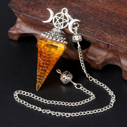 Triple Goddess Crystal Pendulum Necklace