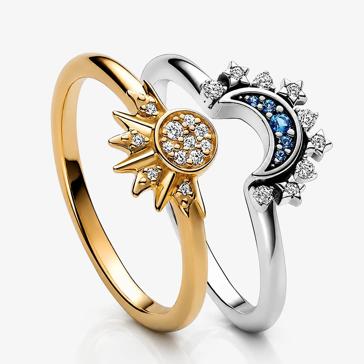 Celestial Harmony Sun & Moon Ring Set