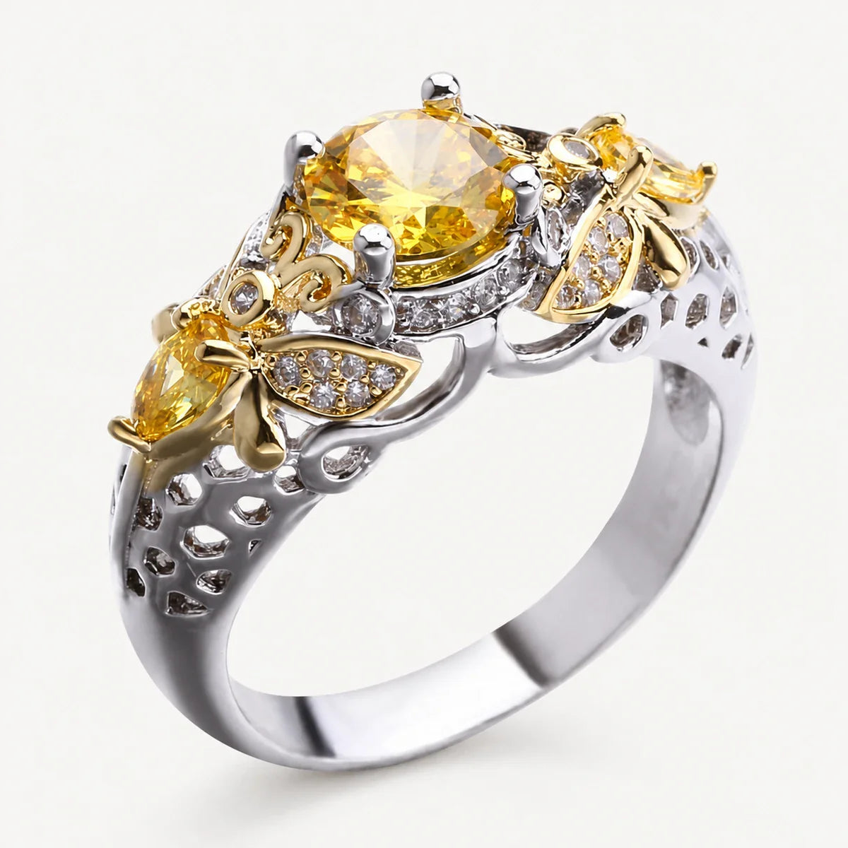 Citrine Sun Radiance Ring studio product photo
