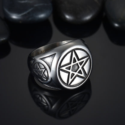 Triple Pentacle Guardian Ring